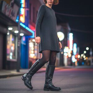 Milwaukee Leather Classic Harness Side Lacing Detail 14” Tall Boot Size 6.5